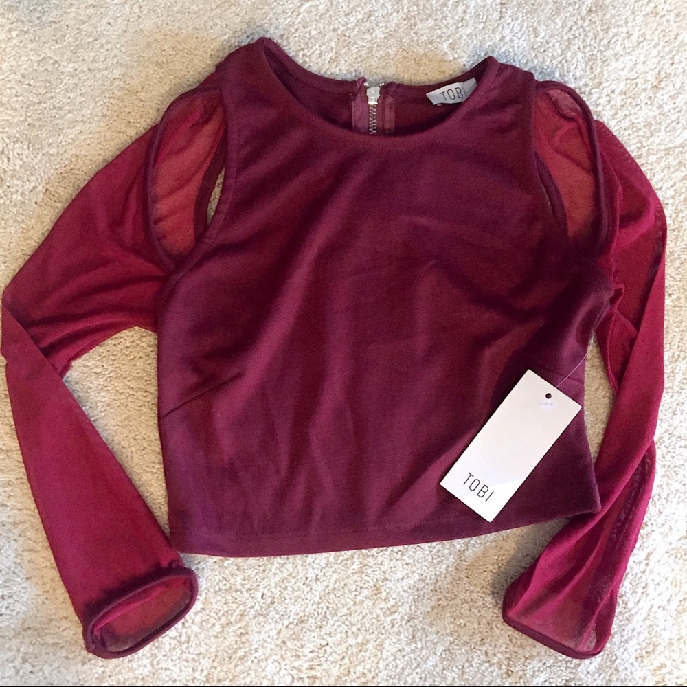NWT Tobi Maroon Crop Top
